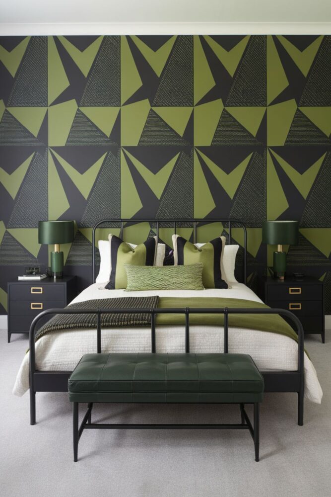 30 Trendy Black and Dark Green Bedroom Ideas for Modern Living ...
