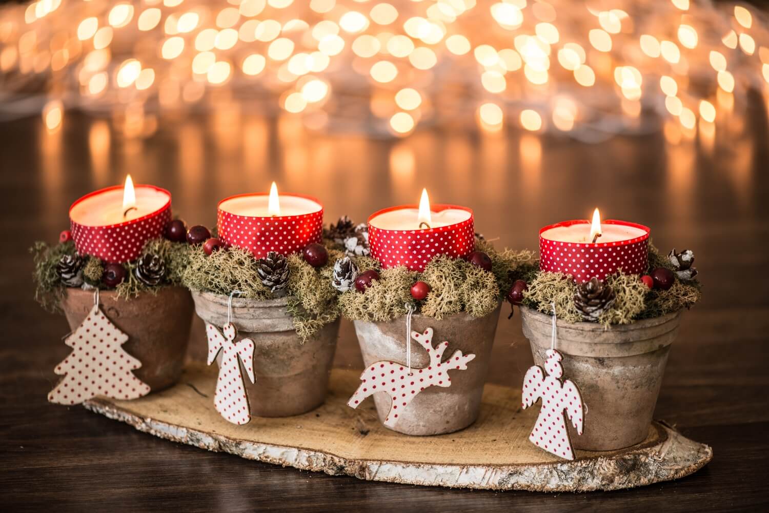 Decorated Christmas candles