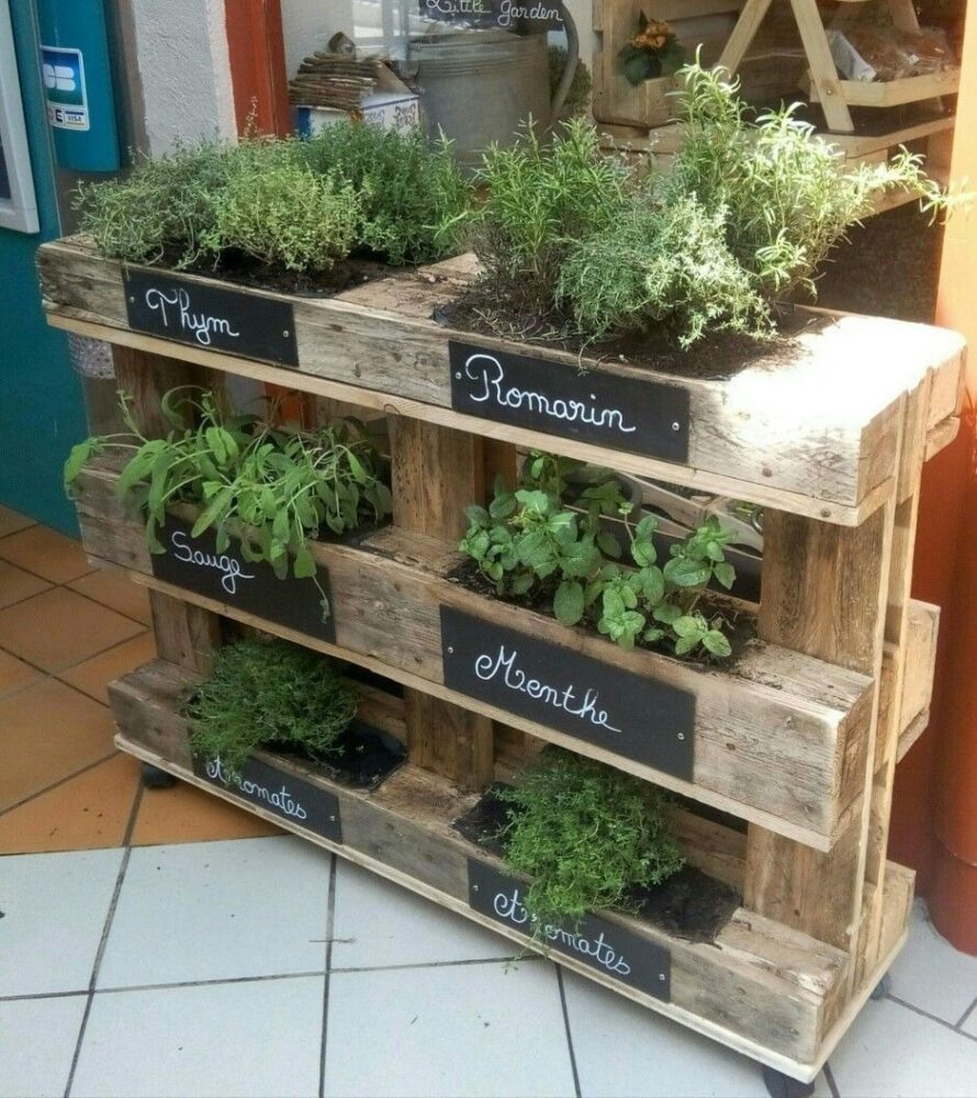 rustic pallet planter
