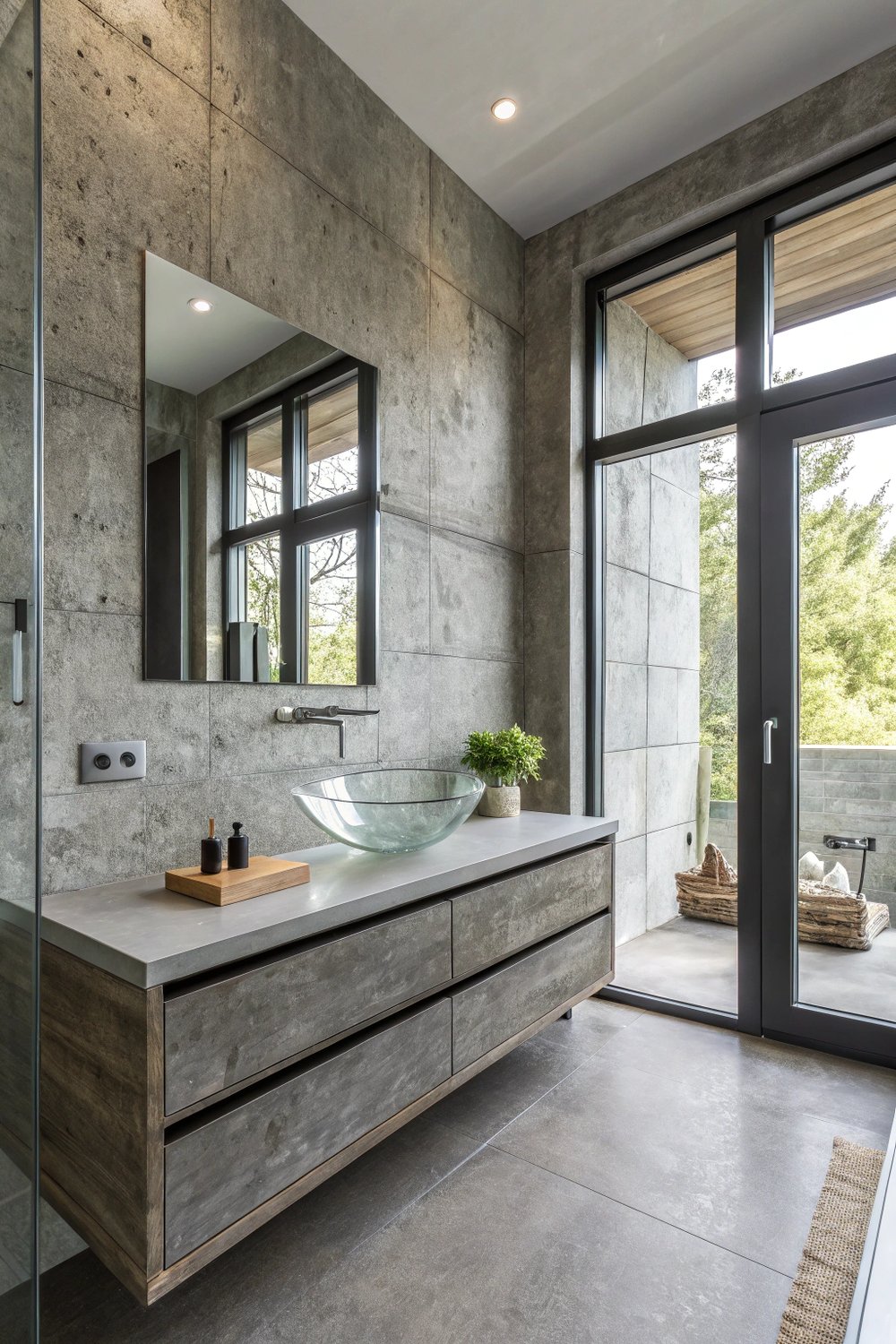 Grey Concrete Wall Finish