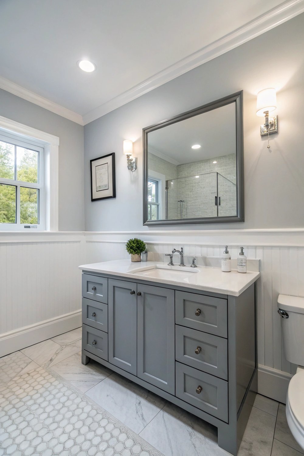 Two-Tone Grey and White Walls
