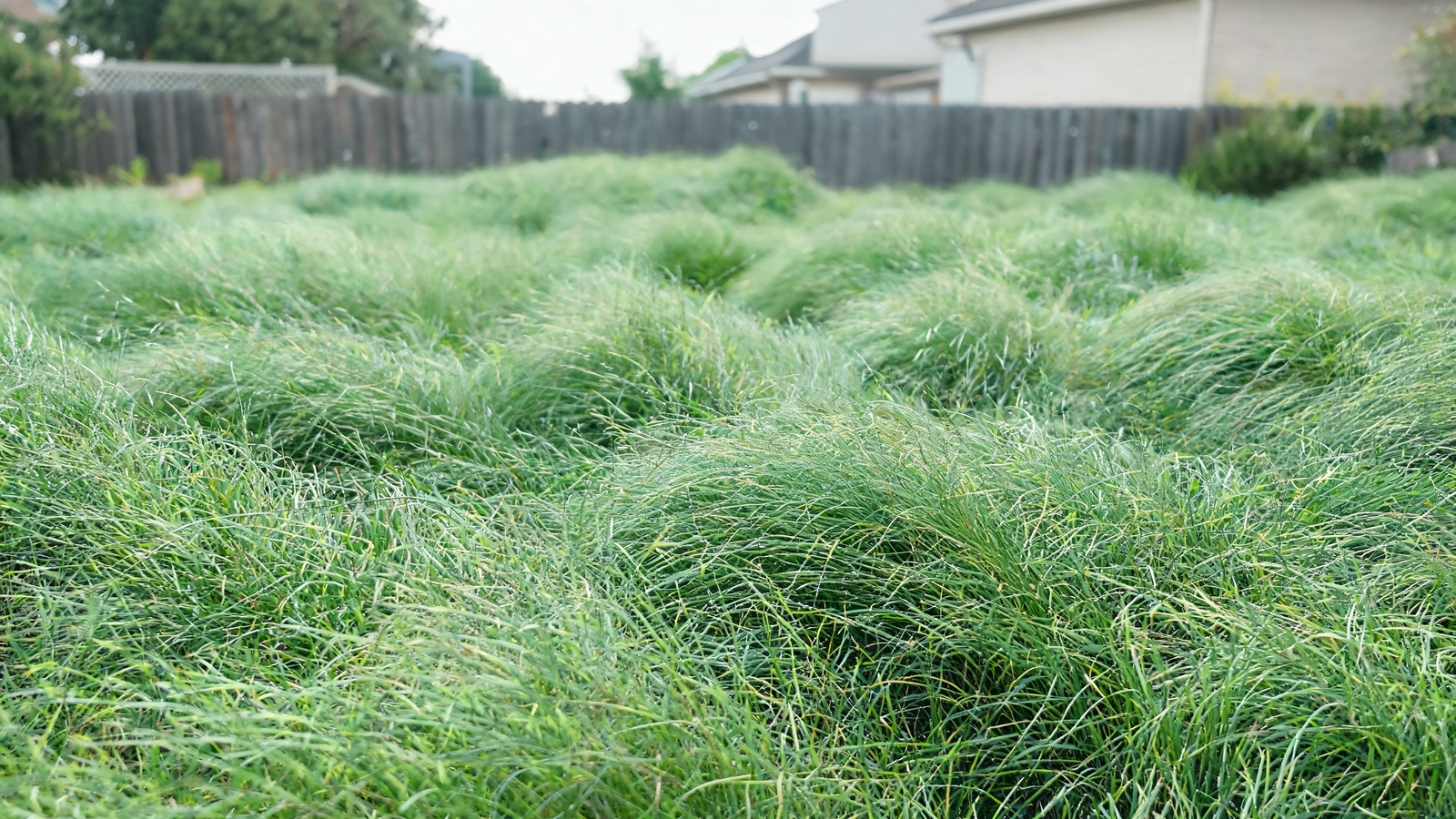 No-mow fine fescue flopping into meadow waves